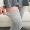 Autumn and Winter Women Lace Slim Thigh High Over The Knee Long Socks Cotton Warm Pure Color Stockings