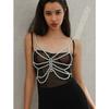 Sexy Butterfly Decorative Body Chain Waist Chain, Versatile Show Imitation Pearl Clothing Decorative Chain Bodychain