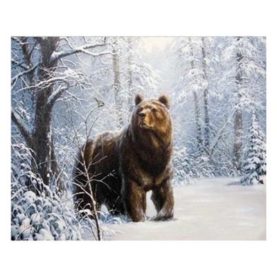 Pittura diamante 5D completa fai da te Orso nero in inverno Cartone animato Diamante Ricamo Punto croce Decorazioni per la casa Regalo fatto a mano