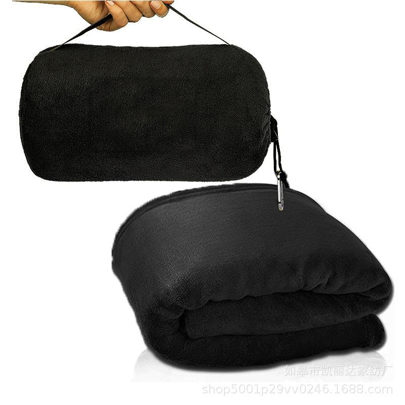 Foldable 2-in-1 Fleece Blanket Travel Airplane Throw Multi-Function Portable for Wholesale