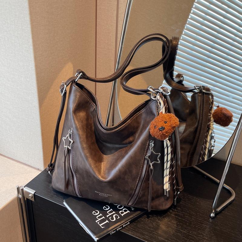 Premium Retro Tote Bag Women's New Fashion Versatile Shoulder Bag Large Capacity Backpack