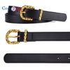 Slub Gold Buckle PU Firming PU Belt Slim Windbreaker Jeans Outer Waist Belt