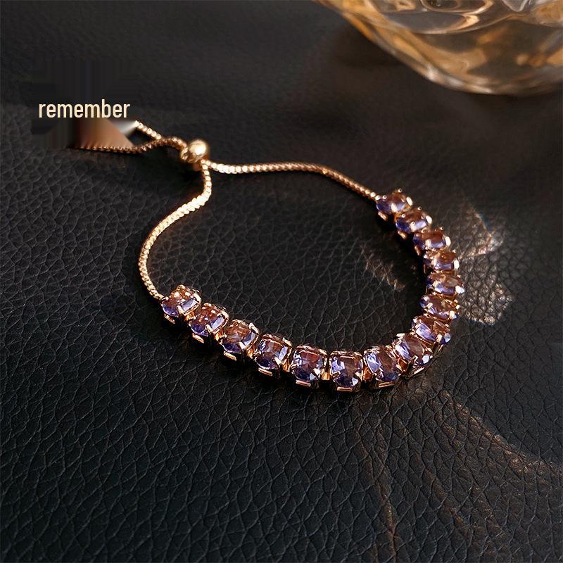 Pulsera Coreana de Zircón Esmeralda y Diamantes - Joyería de Amistad Brillante de Alta Gama para Mujeres a la Moda