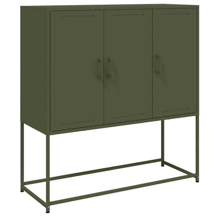 VidaXL Highboard Olive Green 100.5x39x107 Cm Steel, Sideboard, Cupboard, Side Cabinet, Cabinet, Storage Cabinet, 846540