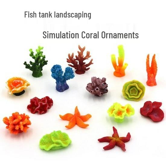 Coral Reef Marine Fish Tank Decoration Set: Starfish and Coral Resin Ornaments
