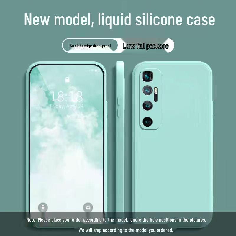 Solid Color Liquid Silicone Case for Xiaomi 10 Ultra - Full Coverage Drop Protection, Soft Shell, Straight Edge Design.