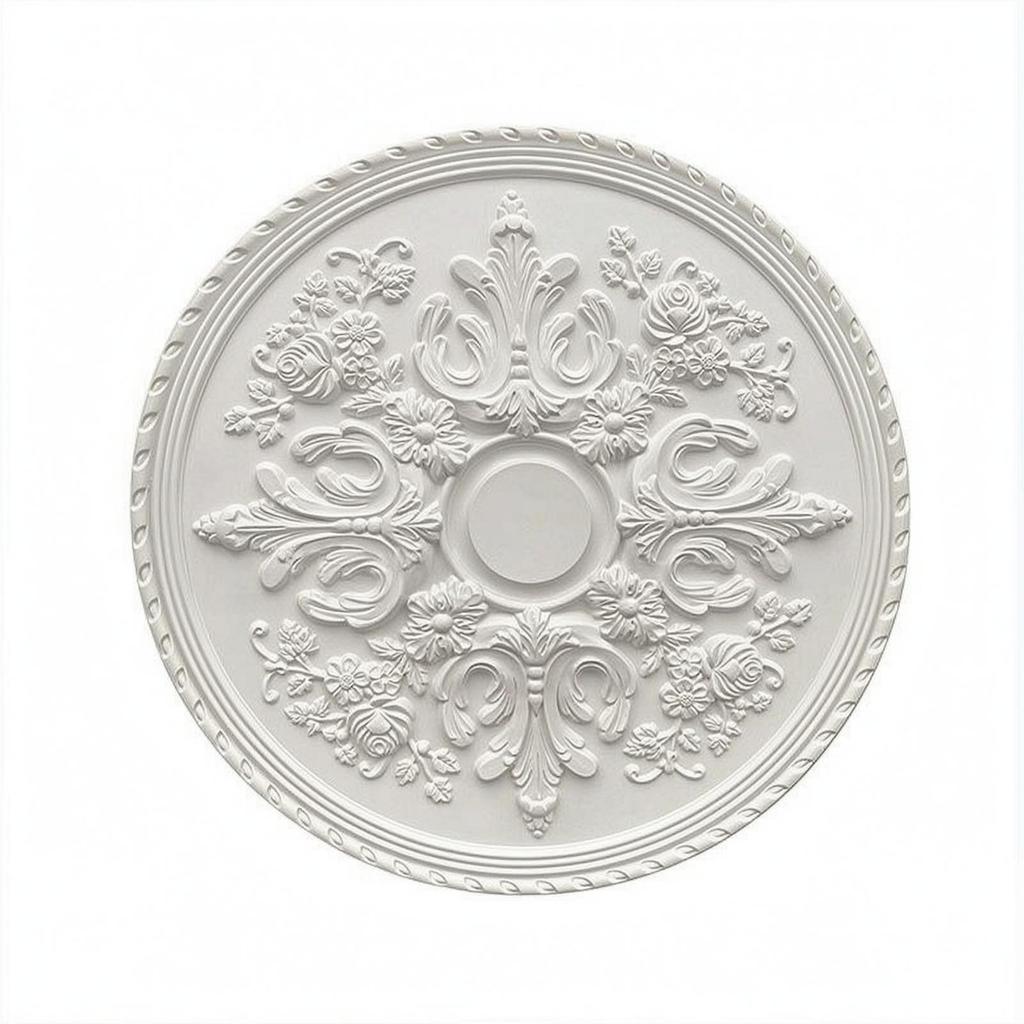 Ceiling Light Base Decorative Medallion PU Material Luxury Interior Decoration