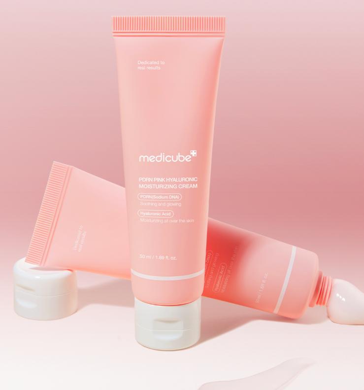 MEDICUBE PDRN Crème Rose Hydratante Hyaluronique 50ml – Hydratation Profonde & Renforcement de la Barrière Cutanée