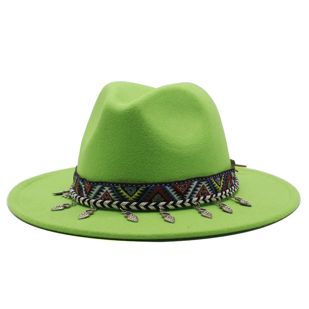 European, American and British style new classic jazz top hat simple fashion big eave hat men's and women's woolen hat
