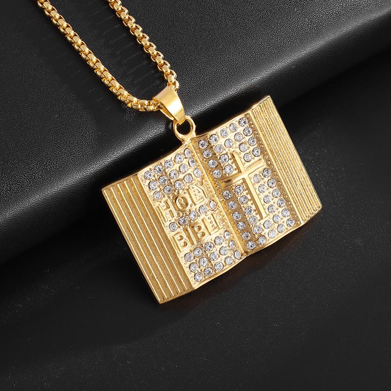 Hip Hop Zircon Dollar Sign Pendant Necklace Men Women Punk Fashion Rock Rap Jewelry Gift