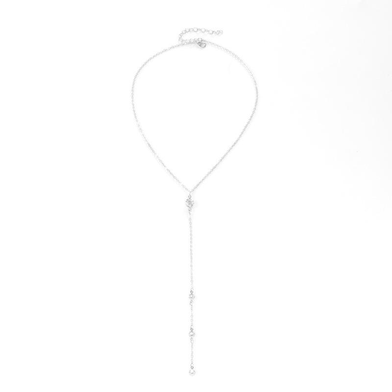 

Элегантное колье-чокер с кисточкой из циркона в виде капли воды – Универсальное, модное украшение на ключицу серебряный