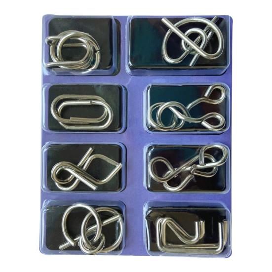 1/3 Sets Metal Puzzle Ring Brain Teaser 3D Wire Puzzle Game Kids Adults Mind Logic IQ Test Educational Unlock Interlock Toy Toddlers Boys Girls Gift