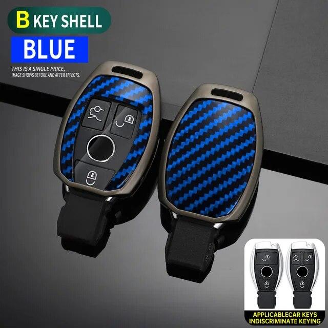 Carbon Fiber Zinc Alloy Car Key Case Cover For Mercedes Benz A C E S Class GLA CLA GLK GLC CLS W204 W463 W176 W251 W205 AMG