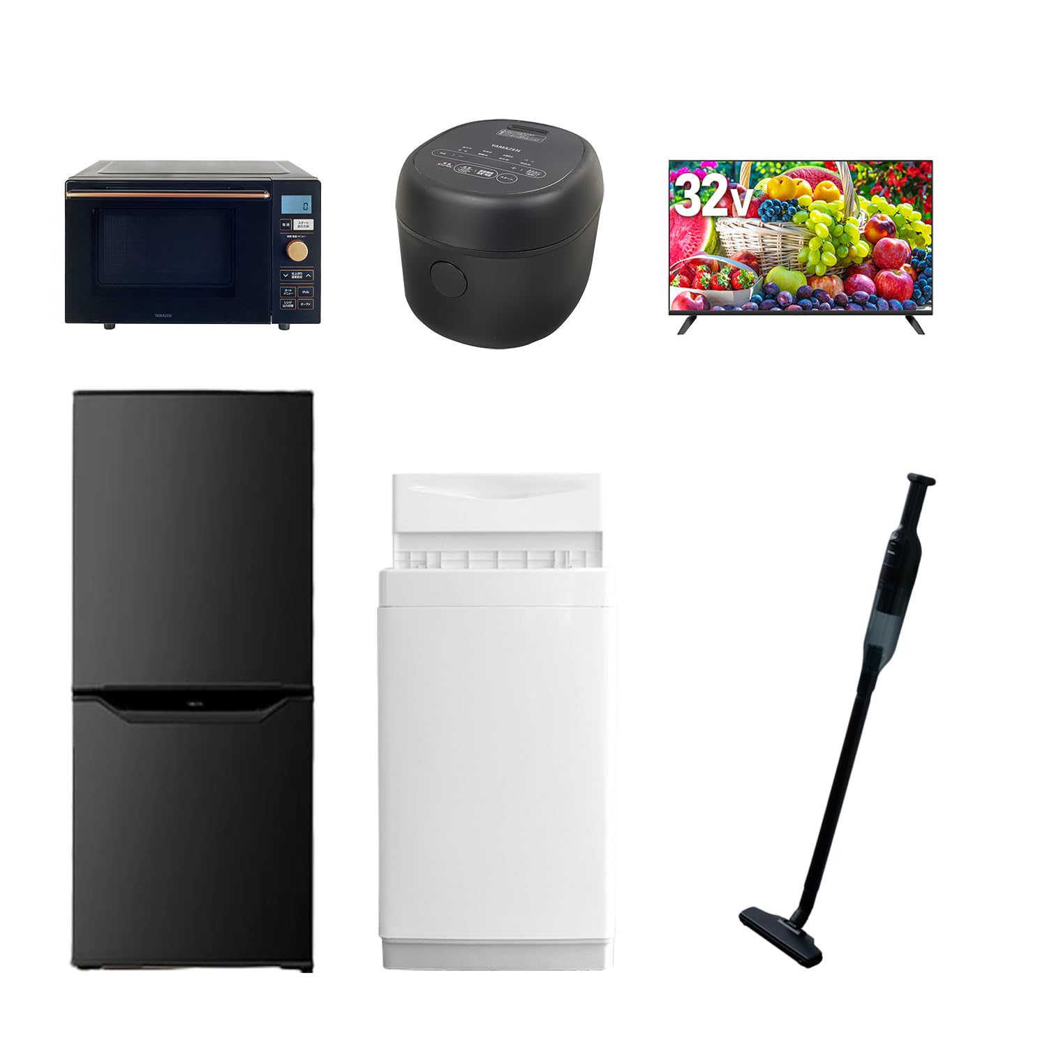 

Life Support Home Appliance Set for Living Alone New Life Home Appliances 6 Piece Set washing 106L oven rice 32 inch LCD lightweight [Yamazen] [New