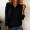 Women's Casual Long Sleeve Collared Top with Color