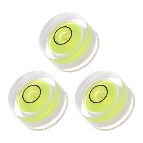 Kozelo 3-Piece Small Round Bubble Level, 13mm Diameter, 7mm Thick, Mini Round RV Leveling Tool for Travel Trailer Turntable Camera, Lime