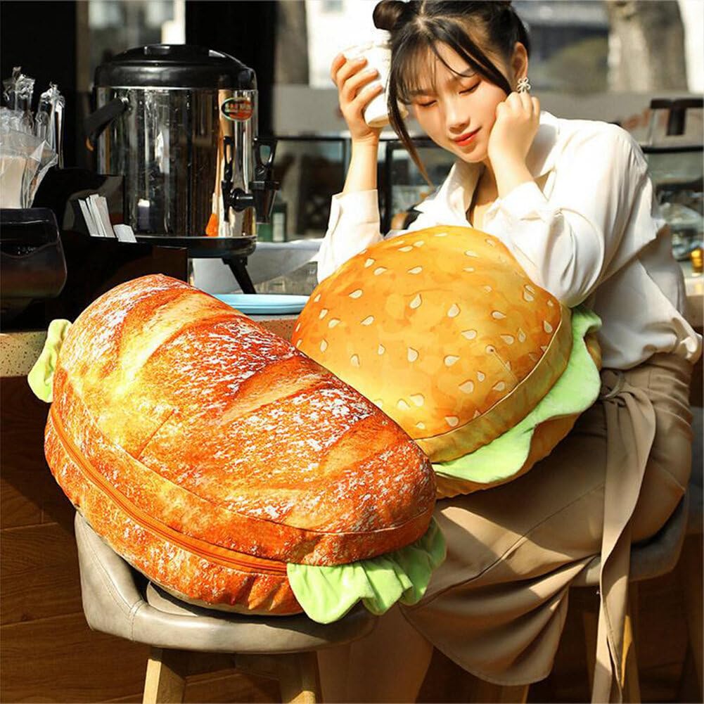 Cheeseburger Plush Pillow Hamburger Stuffed Toy Giant 3D Simulation Burger