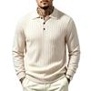 Men's Plus Size Ribbed Pullover Sweater with Fold Down Collar Casual Warm Knit Base Layer