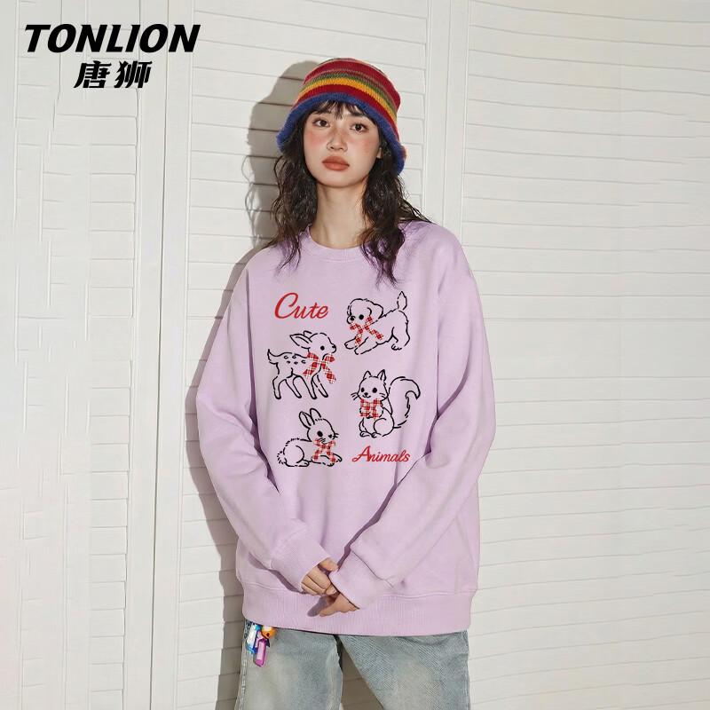 TonLion Women's Round Neck Long Sleeve Sweatshirt