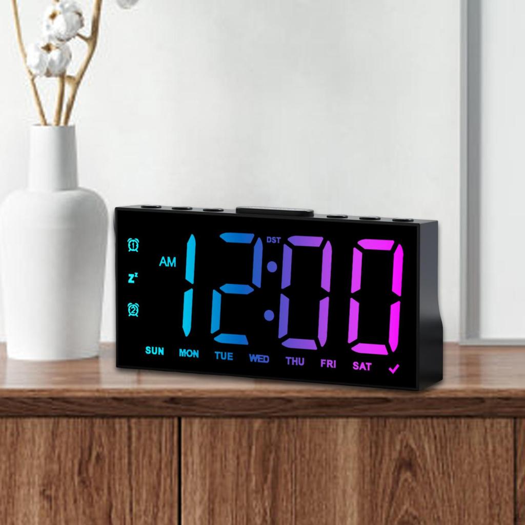 LED Digital Alarm Clock with Large Numbers Stylish Versatile Utility Housewarming Gift Week Display