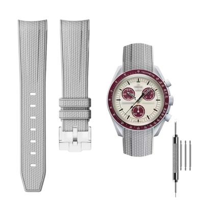 SigneMetu 20mm remienok na hodinky pre Omega a gumový a potu odolný silikónový, obsahuje nástroj na nastavenie a pružinové tyčky X, Swatch, Speedmaster, MoonSwatch,