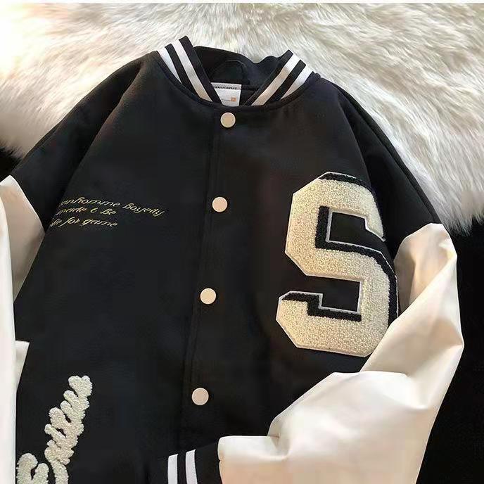 Spring and Autumn Retro Quilted Embroidered Baseball Uniform Jacket Men and Women Loose Tide Brand Street Jacket