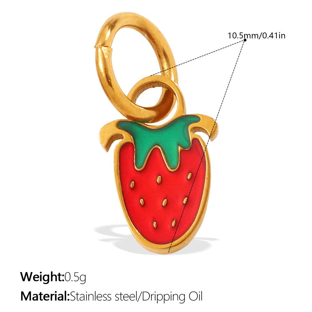 2026 Creative Simple and Versatile New Small Fresh Pendant Colored Dripping Strawberry Apple Cute Pendant Female