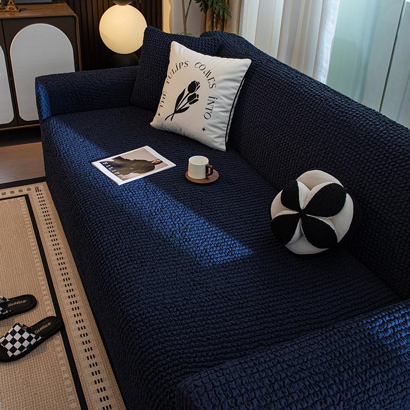 Bubble Fabric Sofa Cover Full Coverage Cream Style Cat Scratch Resistant Stretchable Sofa Protector