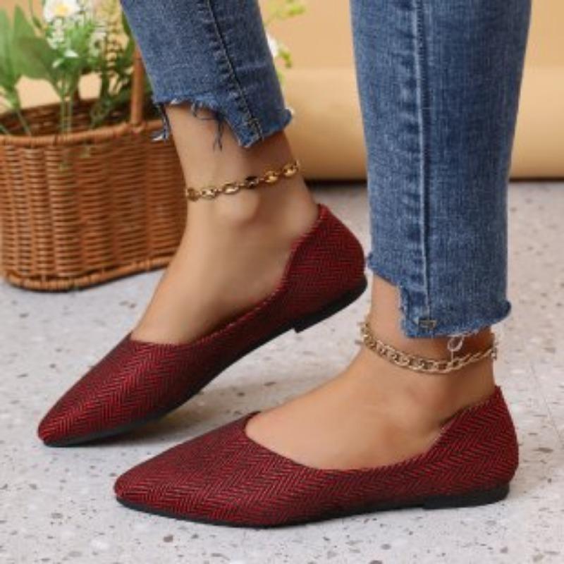 New Flat-soled Women's Shoes Plain Soft Leather Soft-soled Fashion Pointed Shoes Flat-soled Spring and Autumn Single Shoes Boat Shoes Ladyshoes