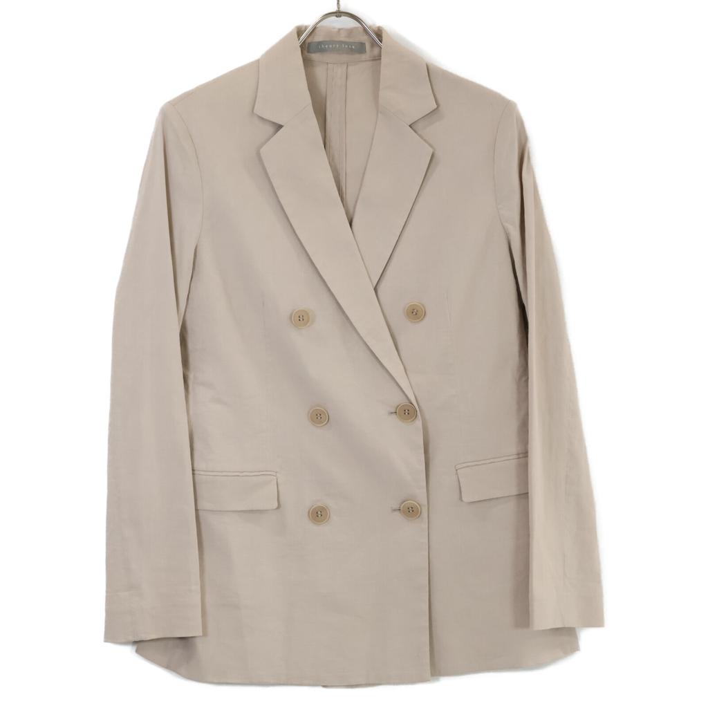 theory luxe 03-1204101 Linen double tailored jacket Jacket 38 beigeUsed