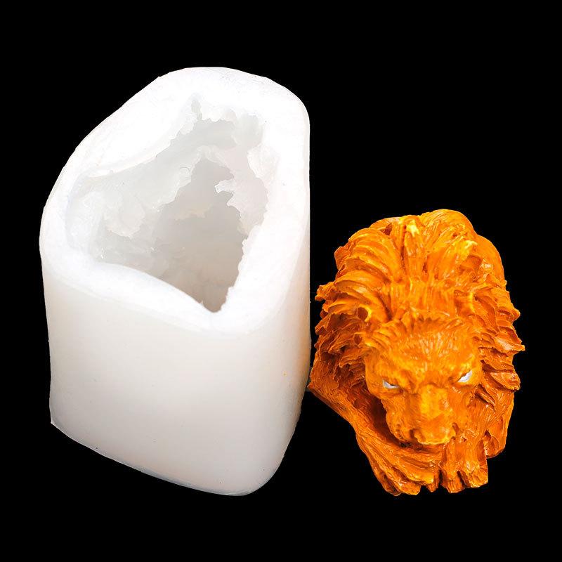3D Lion King Silicone Candle Mold DIY Animal Shape Soap Resin Plaster Making Set Chocolate Ice Mould Desktop Home Decor Gifts