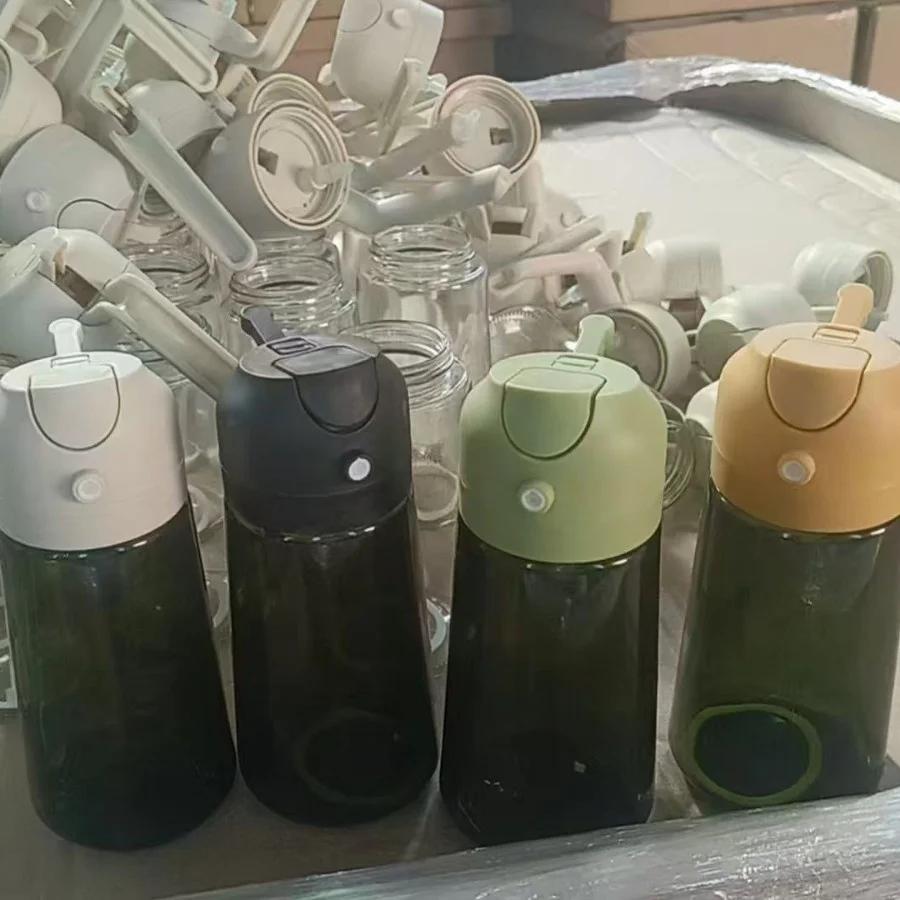 2-in-1 Dark Glass Oil Sprayer 470ml Spray Bottle Olive Oil Dispenser Black Lightproof Oil Sprayer for Cooking Salads