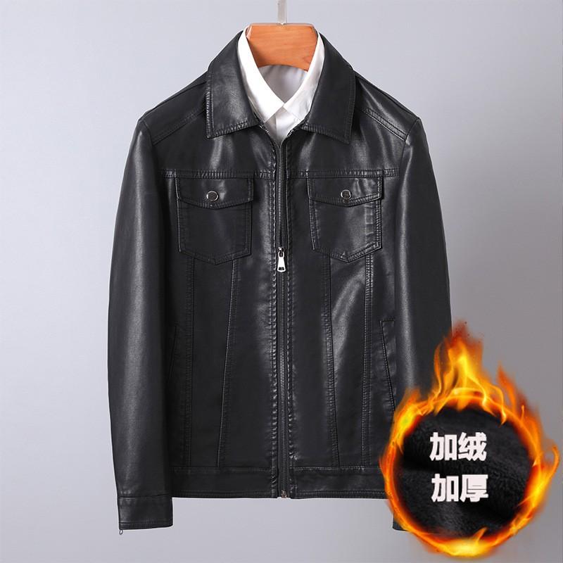 Mens Slim Fit PU Leather Jacket Casual Biker Style Fall Outerwear Youth