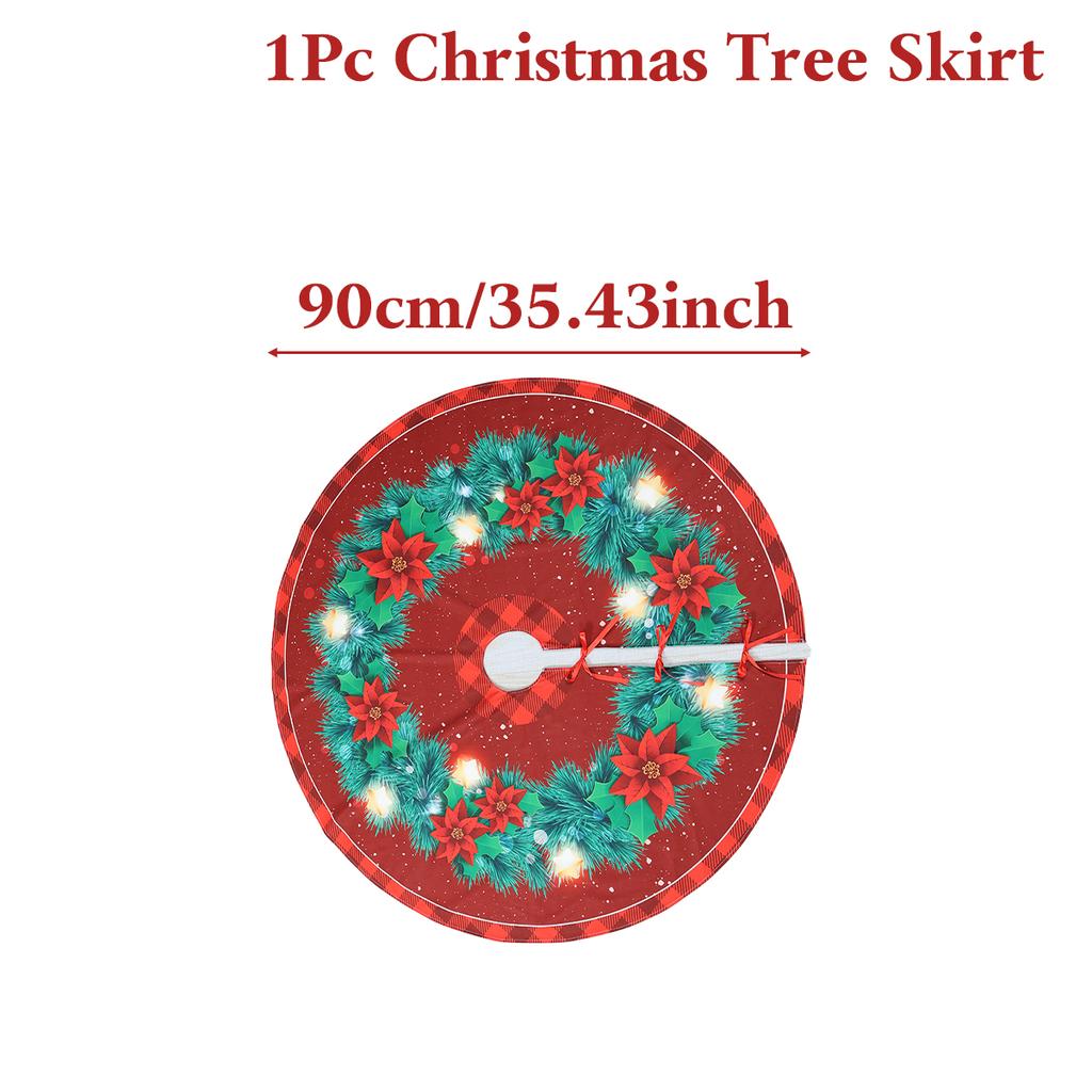 Christmas Tree Skirt Merry Christmas Decoration for Home 2026 Santa Claus Xmas Tree Foot Cover Decor Navidad Natal New Year 2026