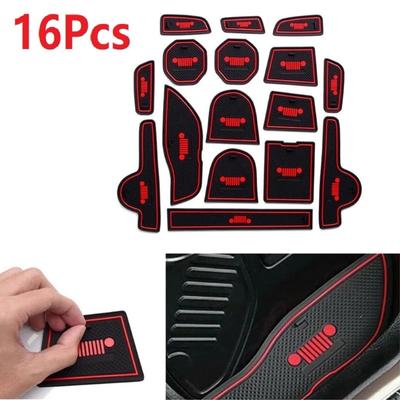 16PCS Auto Anti-Slip Cup Mat Neklouzavá podložka dveří pro Jeep Renegade 2016 2017 Auto příslušenství pro styling