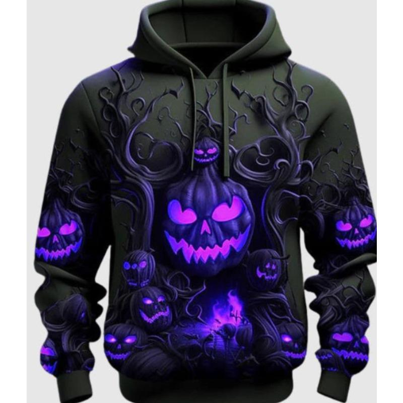 Men's Fall/Winter Halloween Funny Pumpkin 3D Printed Hooded Hoodies & Sweatshirts (men’s)