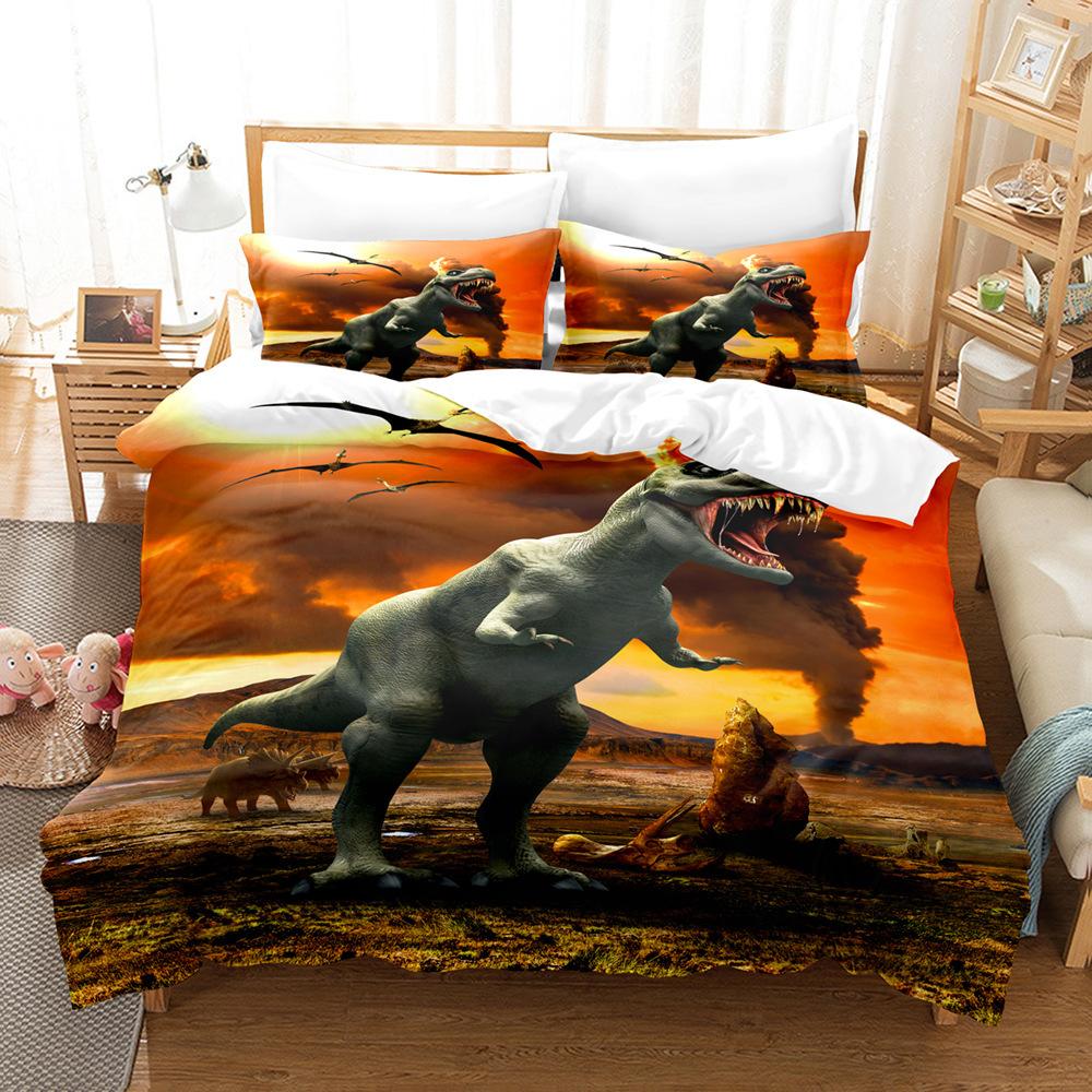 Dinosaur 3D Digital Printing Three-Piece Dinosaur Printing 135 * 200