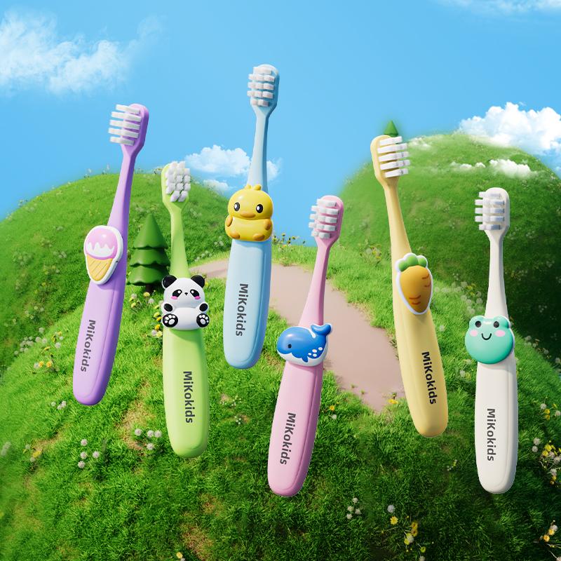 1 6PCS Children Super Soft Toothbrush 3 To 12Y Toddler Baby Training Toothbrush Cute Cartoon Zoo Animal Kids Oral Care Tools