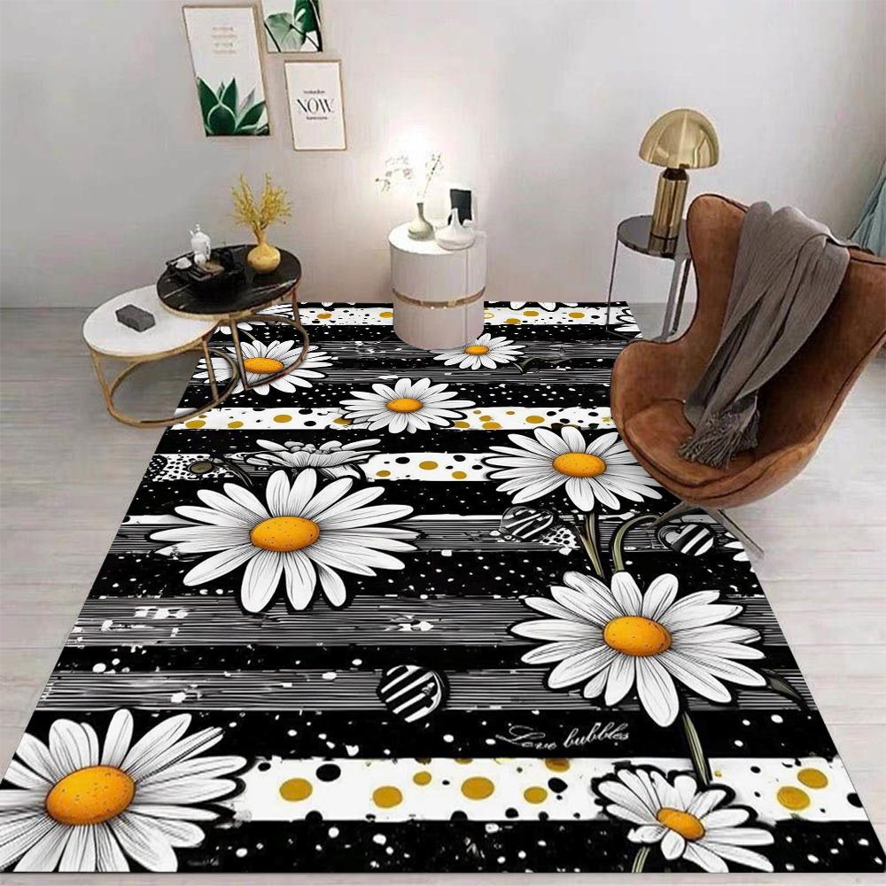 

3D Dream Sun Flowers Nordic Daisy Rug Carpet for Living Room Bedroom Home Decor Non-slip Decoration for Sofa Doormat Gifts Kid 40x60cm