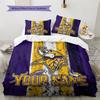 Custom Name Minnesota Vikings2 Pattern Bedding Quilt Set  Home Decoration  Gift (1 * duvet cover + 2 * pillowcase  without core)