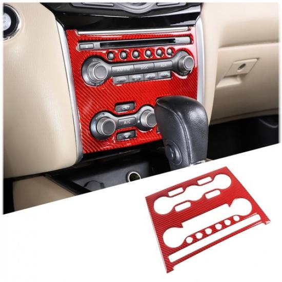 Red Carbon Fiber Air Conditioner Switch Trim Sticker For Nissan Pathfinder 13-18
