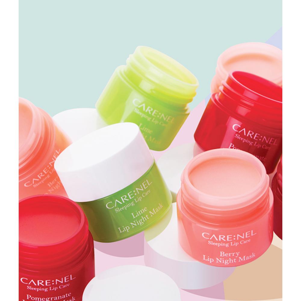 Care:nel Berry Lip Night Mask Lip Balm, 1 Pack, 3 Pieces