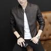 Casual Men 'S Stand Collar Coat Trend Wild Self -Cultivation Locomotive Washed Pu Leather