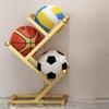 Estante de Armazenamento de Basquete Dourada de 3 Níveis