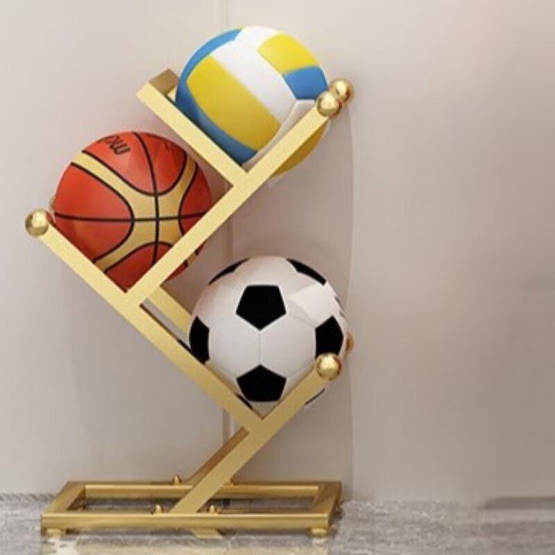 Gold 3-Tier Basketball Storage Rack