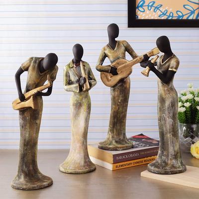 New Resin Ladies Playing Musical Instrument Showpiece, X-Large, Set of 4