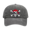Vintage Washed Skull Embroidery Cotton Baseball Cap - European & American Halloween Edition
