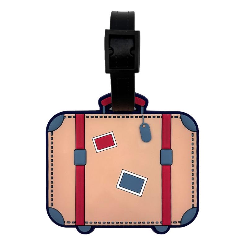 

Custom Irregular Shape Cartoon PVC Luggage Tag with Rubber Logo LP-00019