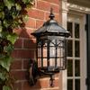 Energy Saving Solar Lantern Vintage Wall Light, Motion Sensor Outdoor Sconce with Glass Courtyard Lighting Shade, Waterproof Garden for Patio