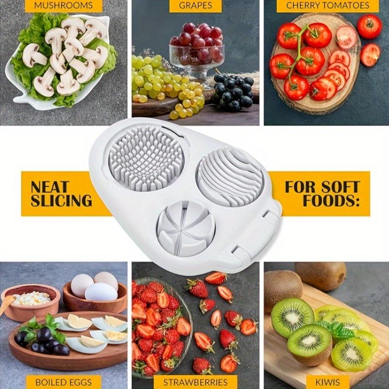 3 in 1 Stainless Steel Egg Slicer Multi Function Egg Cutter Wedger Slicing Tool Kitchen Gadget